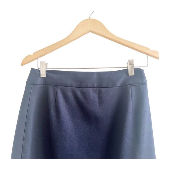 Tahari Women's Navy Solid Polyester Business Career Zip Closure Pencil Skirt 4 - Picture 3 of 8